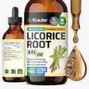 BIO KRAUTER Licorice Root Tincture - Digestive Support - Alkol ve Şeker Free - Vegan Drops 4 Fl.Oz.