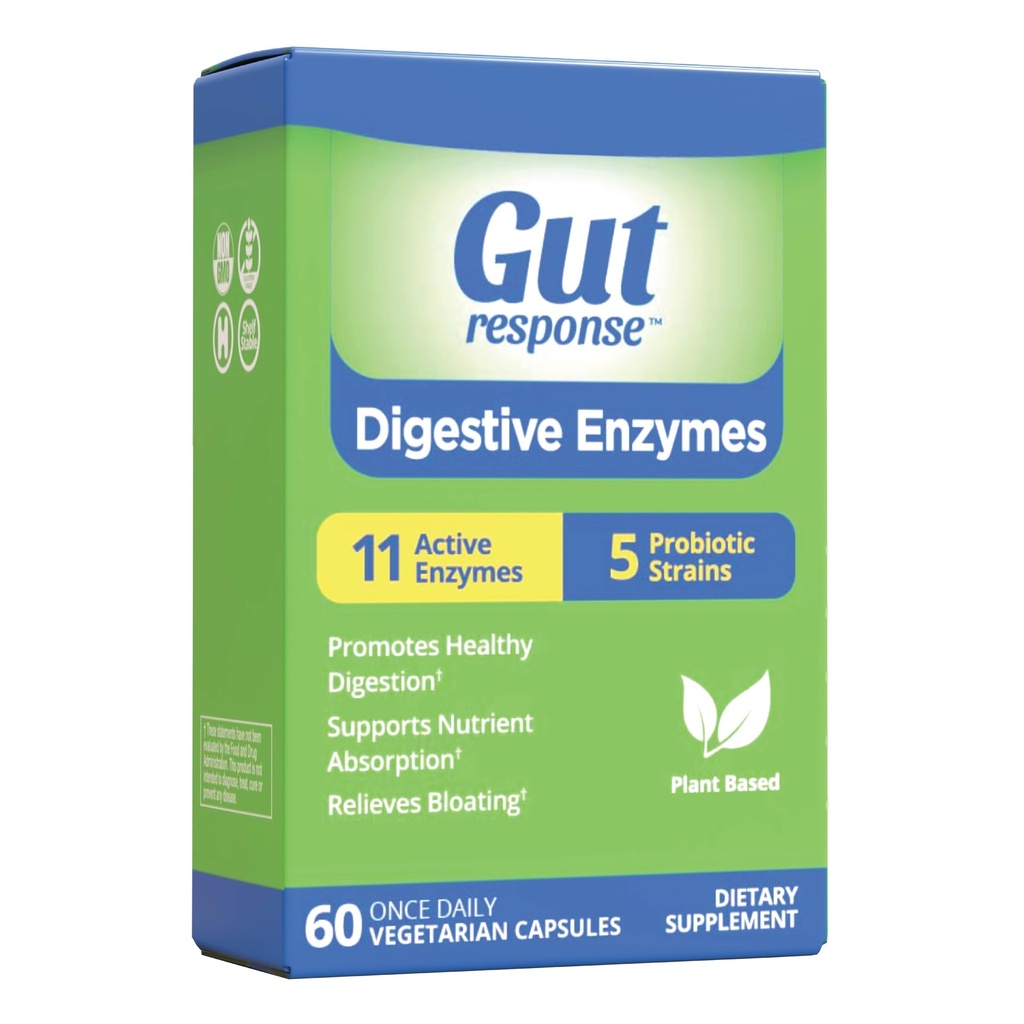 Digestive Enzymes, Digestive Support, Relieves Bloating, 5 Probiyotik Strains, 11 Active Enzymes, 60 Capsules