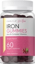Carlyle Iron Gummies | Plus B-Complex Vitaminler | 60 Vegan Gummies | Grape Flavor | Non-GMO, Gluten Free Supplement Supplement Supplement