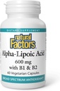 Doğal Faktörler Alfa-Lipoic Asit + B 600 mg, 60 Capsules