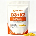 D3 K2, Vitamin D3 K2 Magnesium 10,000 IU Supplement, Supports Immune & Energy, Bone & Muscle Support, 300 Coconut Oil Softgels, 1 Pack