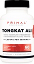 Primal Tongkat Ali Capsules (60 Capsules / 30 Hizmet, 1000 mg Per Servis) - Erkekler için Uzun Jack Supplement, Gluten Free, Non-GMO Herbal Beslenme Supplement
