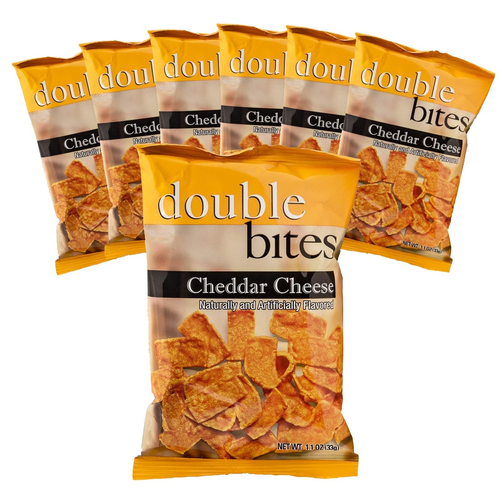Weight Loss Systems Cheddar Cheese Double Bites High Protein Chips Snacks | Low Carb & Low Calorie Chips, Crunchy Diet Snacks | Gluten-free, Zero Cholesterol Proti Diet Snacks - 7 Packs
