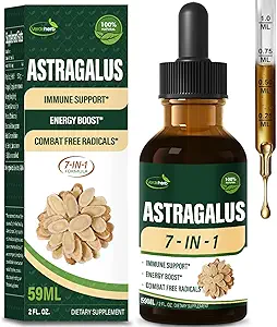 Astragalus Root Extract Herbal Drops for Immune System Support, Immunity Health & Energy Boost Tincture Supplements with Rhodiola Rosea, Echinacea, Elderberry, Reishi, Ginseng. Huang Qi. 2oz