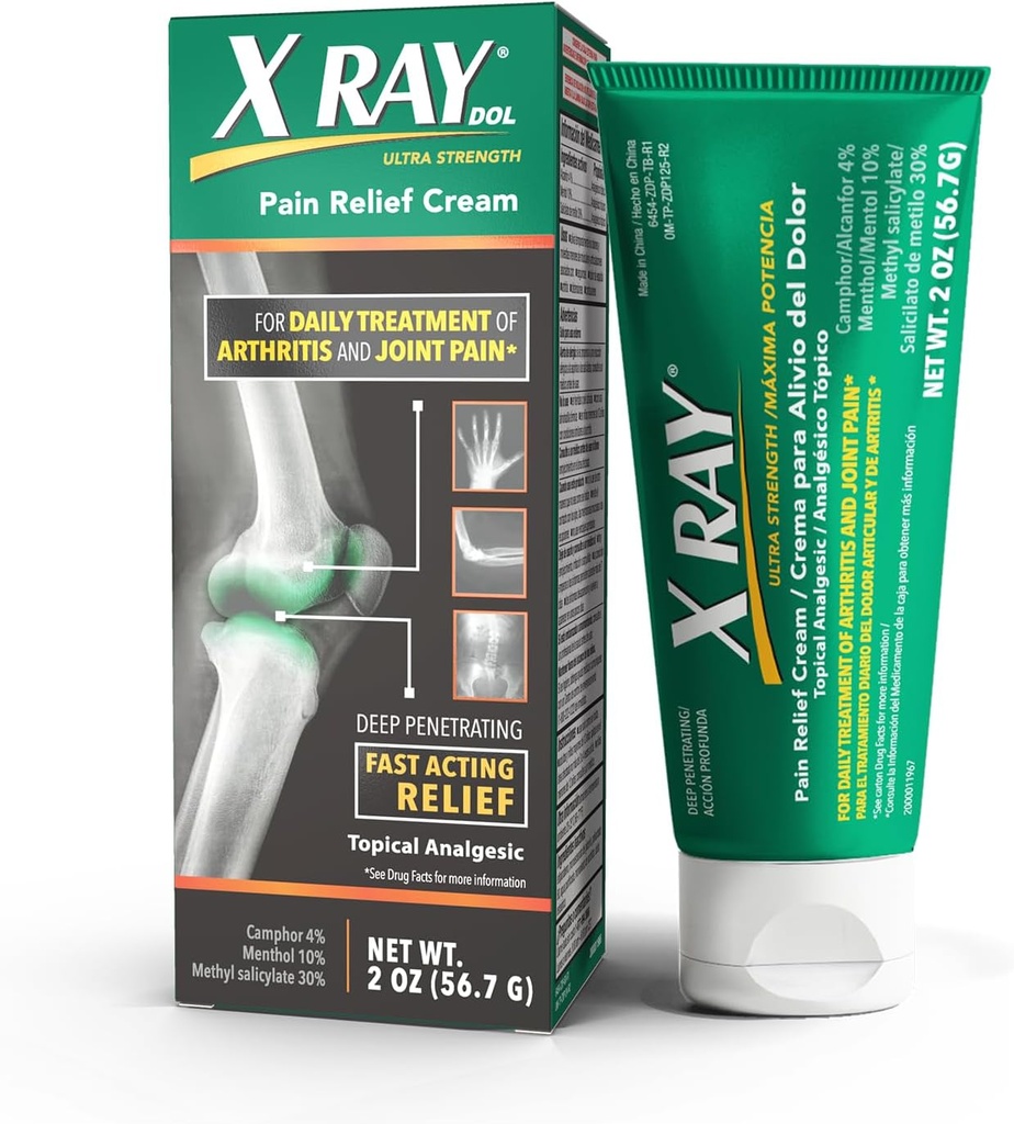 X Ray Dol Topical Arthritis Pain Reliever Cream, Daily Joint & Muscle Pain, Full Prescription Strength, Fast-Acting Relief, 2 Ounces