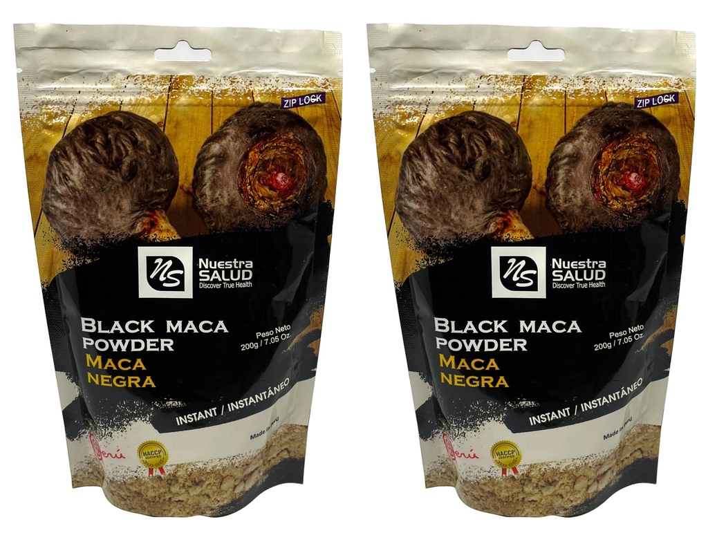 Black Maca Root Powder Value Pack (400g) Unleashed The Power of Peruvian Black Maca Gelatinized Raiz de Maca Negra en Polvo