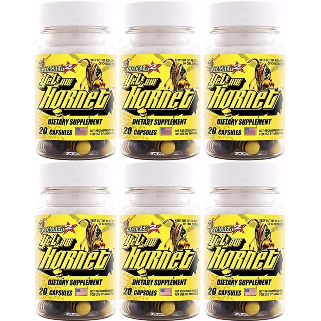 Sarı Hornet Herbal Diyetsel Supplement 20ct (Lot of 6 X) = 120 Capsules