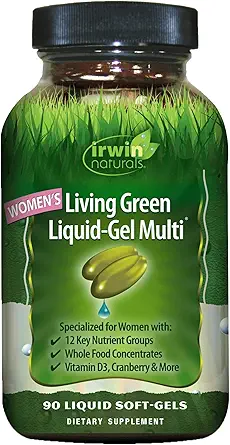 Irwin Naturals Women's Living Green Liquid-Gel Multi - 90 Liquid Softgels - 70 Essential Nutrients, Vitamins & Minerals içerir