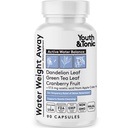 Gençlik ve Tonic Water Kilo Away – Swelling için Doğal Diuretic, Belly Bloating & Akış Retention – Herbal Water Pills for Women & Men, 90 Capsules