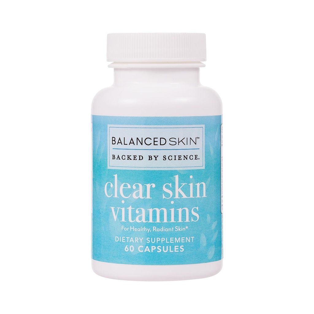 Clear Skin Vitamins for Women & Men - Συμπλήρωμα για Υγιεινό Λαμπερό Δέρμα και Acne Control* - Πατενταρισμένο και Δερματολόγος Αναπτύχθηκε Ορμονικά & Κυστική Ακμή Χάπια