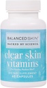 Clear Skin Vitamins for Women & Men - Συμπλήρωμα για Υγιεινό Λαμπερό Δέρμα και Acne Control* - Πατενταρισμένο και Δερματολόγος Αναπτύχθηκε Ορμονικά & Κυστική Ακμή Χάπια