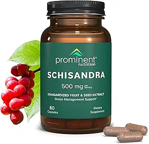 Prominent Beslenme Schisandra Berry Ekstraksiyon,Clinically 500 mg Stres Yönetimi Desteği için Dose, Schisandrins, Pure Schisandra Chinensis Meyve Ekstraksiyonu,60 Capsules -1 Pack