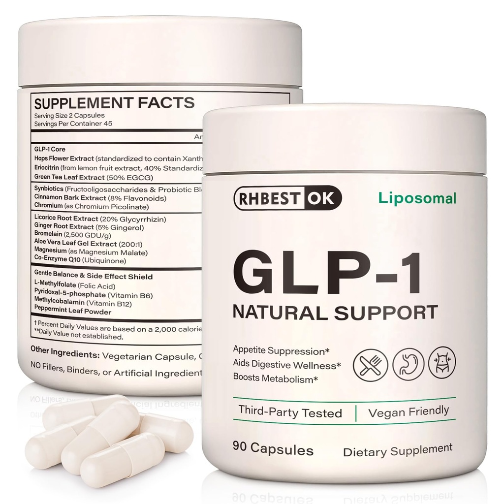KZUO GLP-1 Supplement -Natural Formula for Metabolic Balance, Supports a Healthy Lifestyle and Fitness Goals - 90 Capsules