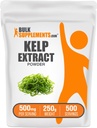BulkSupplements.com Kelp Extract Toz - Kelp Supplement, Brown Seaweed Ekstraksiyon, Seaweed Toz - Gluten Free, 500 mg per Service, 250g (8.8 oz) (Paket 1)