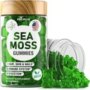 BioVit Sea Moss Gummies - Wildcraft Irish Sea Moss for Adults & Kids - Seamoss Gel with Bladderwrack & Burdock Root Extract - 60 Vegan Gummies