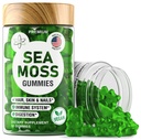 BioVit Sea Moss Gummies - Wildcrafted Irish Sea Moss for Yetişkinler & Kids - Seamoss Gel with Bladderwrack & Burdock Root - 60 Vegan Gummies - Wildcrafted Irish Sea Moss for Yetişkinler & Kids - Seamoss Gel with Bladderwrack & Burdock Root - 60 Vegan Gummies