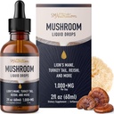 Mushrooms Liquid Drops Kompleks | Lions Mane Supplement with Turkey Tail Mushroom, Reishi, Shiitake & More | Support Cognitive Function, Memory & Focus | Non-GMO, Soy-Free | 2 Fl Oz, 60 Servisler