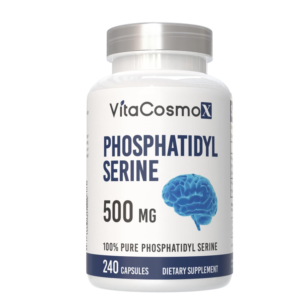 Phosphatidylserine, 500mg, 240 Veggie Capsules 100% Vegetarian, Non-GMO & Gluten Free