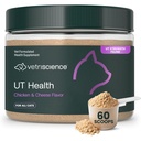 VetriScience UT Health Powder, UT Strength Cranberry D-Mannose Bladder and Urinary Tract Supplement for Cats, Bromelain and Probiotics, Healthy Mineral Balance, Chicken & Cheese, 60 Scoops