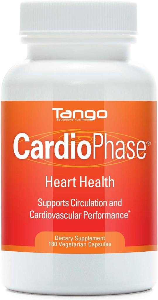 CardioPhase Natural Heart Support Supplement for Healthy Circulation and Cardiovascular Performance (180 Vegetarian Capsules)