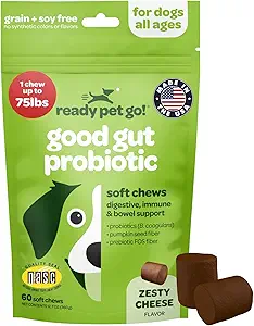 Köpekler için Probiyotik Chews Gut Health | Tasty Pre and Probiyotiks for Dogs Digestive Health with Riley Dog Probiyotiks and Digestive Enzymes | NASC sertifikalı ve ABD'de 60 Chews