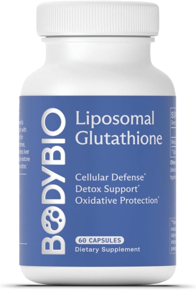 Bodybio Liposomal Glutathione | Vücut En Güçlü Antioksi | Master Detoxification | Kolon Cleanse| Optimal Hücre Immune Defense için Koruma | Gelişmiş Liposomal Aborpsiyon | 60 Capsules