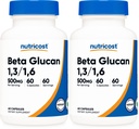 Nutricost Beta Glucan 500mg 1,3/1,6 D-Glucan, 60 Vegetarian Capsules - Gluten Free, Non-GMO (Pack of 2)
