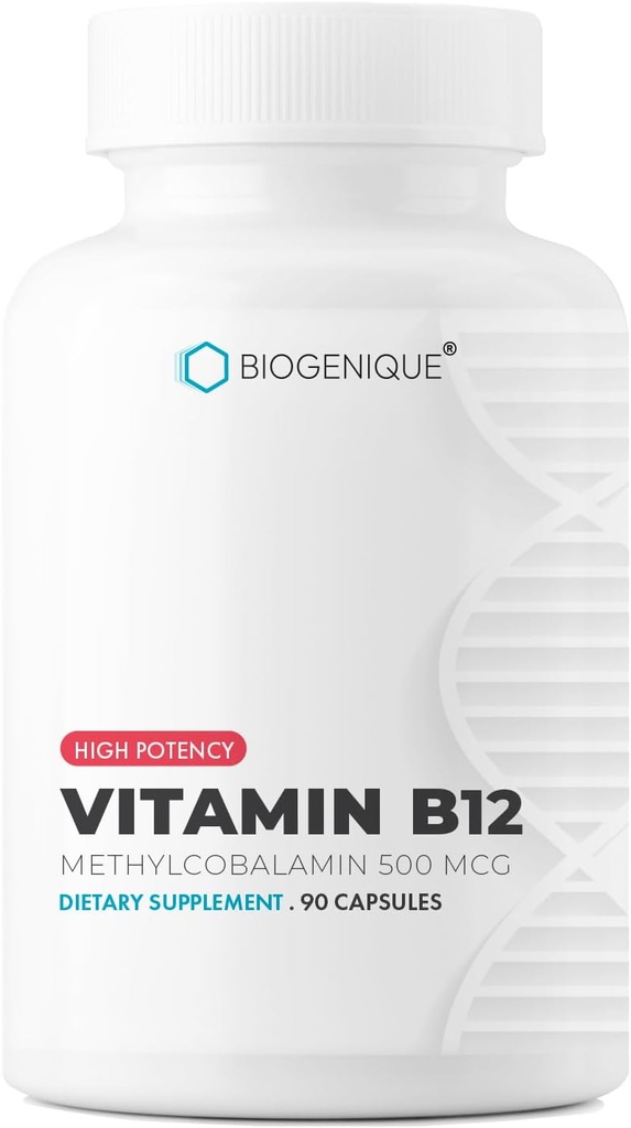 B12 Vitamini - Metilcobalamin Supports Energy Metabolism, Nervous System Health, Blood Cell Function and Torchation - Non OGM, Gluten-Free, Vitamin Supplement, 90 Capsules