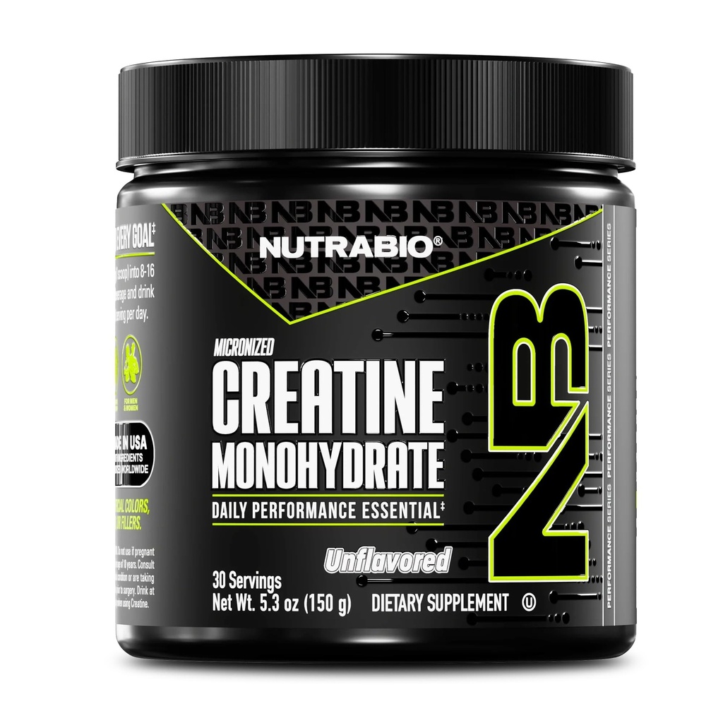 NutraBio Pure Micronized Kretine Monohidrat Toz Supplement, Unflavored, (150 g) - Destekler Bulk Kas Enerji, Kurtarma ve Güçlü - HPLC Erkekler ve Kadınlar için Kretine Toz Supplement Test Edildi