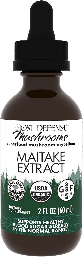 Host Defense Maitake Extract - Immune & Cellular Health Support - Herbal Supplement with Maitake Mushroom & Mushroom Mycelium - Liquid Supplement - 2 fl oz (60 Hizmetler)*