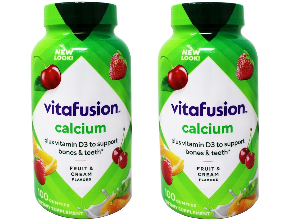 VitaFusionuba 500 mg Diyeter Supplement Gummies Natural Fruit and Cream Flavors - 100 ct, 2 Paket