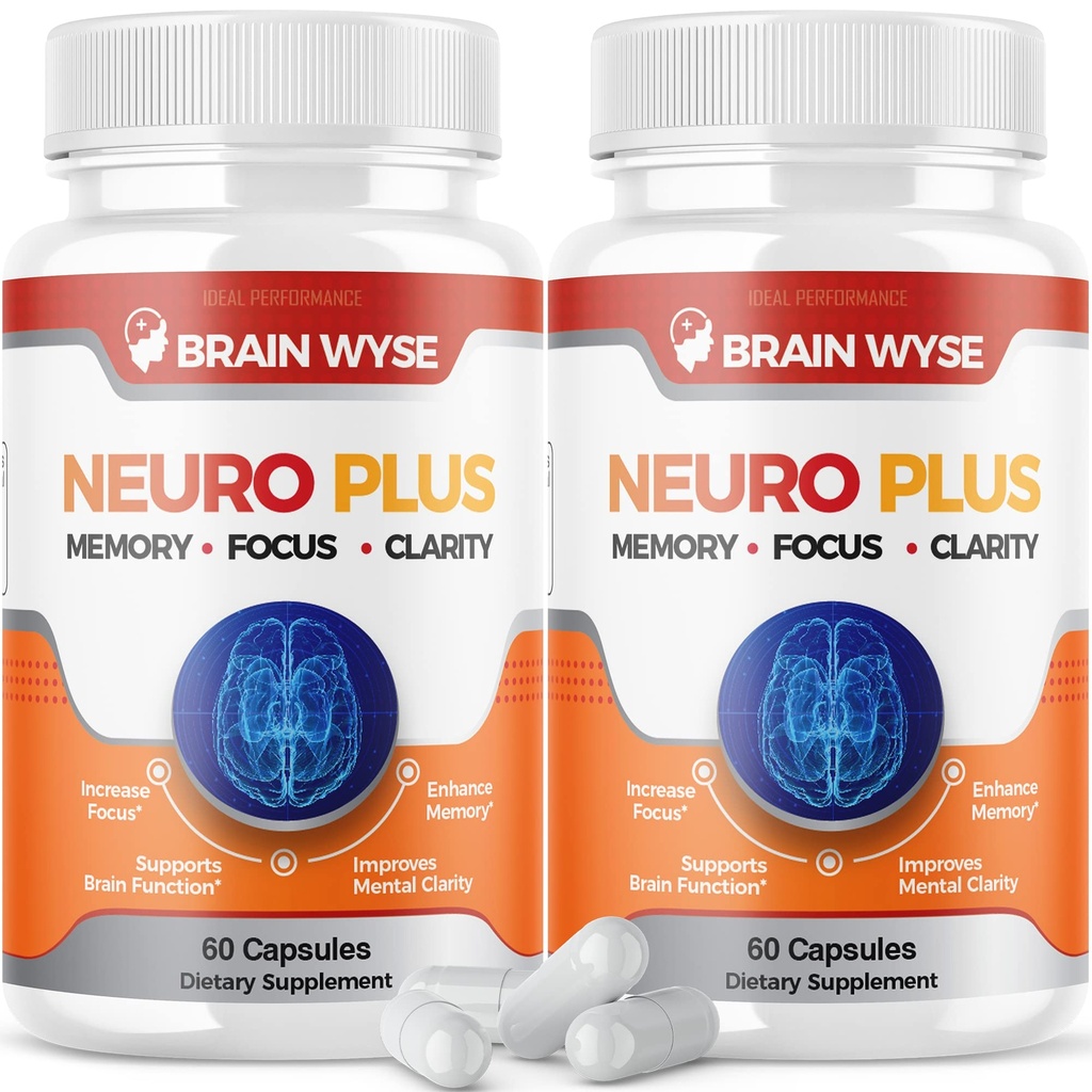 (2 Pack) Neuro Plus Brain and Focus Supplement Brain Wyse Pill (120 Capsules)