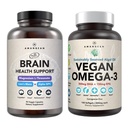 AMANDEAN Brain & Vegan Omega-3 Sche: Th Magnezyumonate, USA-Grown Lion's Mane 6:1, Alpha-GPC & Algae DHA/EPA. Plant-Based Essential fats for Brain, Eye, Heart & Skin Health. Fish Oil Alternative.