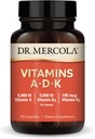 Dr. Mercola Vitamins ADK, 30 Hizmet (30 Capsules), Diyet Supplement, 5000 IU A & D3, 180 mcg K2, Destekler Immune Health, Non GMO