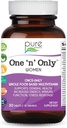 PURE ESSENCE LABS One N Only Multivitamin for Women, Natural One a Day Herbal Supplement with Vitamin D3, B12, and Biotin with Whole Foods, 30 Tablets