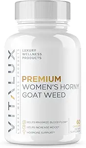 VITALUX || # 1 Oy Premium Kadın 9-in-1 Horny Goat Weed || Kadın Sağlığı, Mood, Optimize Blood Flow | Ultra Dosed Formula w / 8 Güçlü Malzemeler | 3rd Parti Test Edildi + ABD