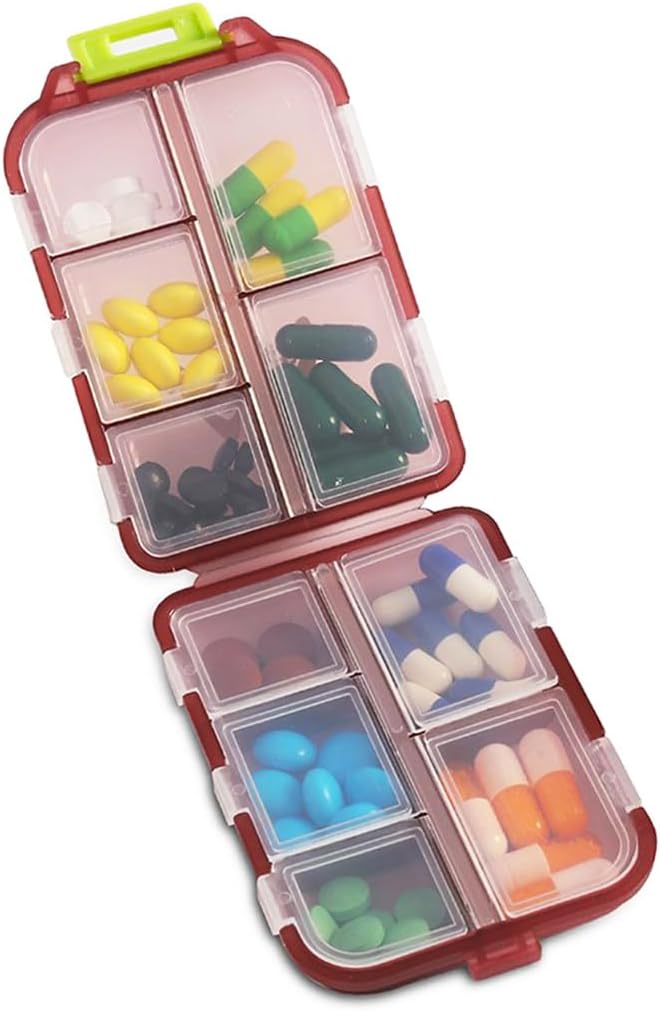 10 Karşılaştırmalı Pill Organizer Vaka, Seyahat Günlük Tıp Pill Box Hatırlatıcı, Küçük Boyut Haftalık Viatamin Hologramı İlaçlar için Konteyner, Tamam, Cod Liver Oil, Capsules,uba Tablet