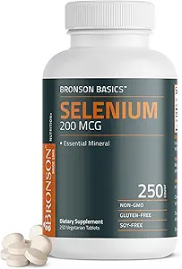 Bronson Selenium 200 mcg Immune & Antioksi Support Essential Mineral, 250 Vejetaryen Tabletler