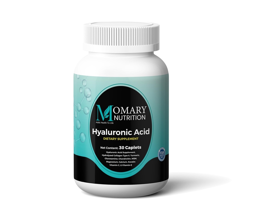 Hyaluronic Acid Supplement, Natural Skin Hydration, Advanced Joint Support and Mobility ATM, Tip II Hydrolyzed Collagen, Turmeric, Glucosamine, Chondroitin, 30Caplets 850Mgg