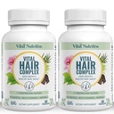 VITAL NUTRITIVE Vital Hair Complex -Hair Growth Vitamins for Women and Men -Biotin & Vitamin B -Hair Growth Supplement for Healthy Hair Skin & Nails -Hormone & Gluten Free -Hair Vitamins for Women