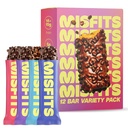 Misfits protein Bars - Yüksek Protein Candy Bars | Gluten Free Plantive, Low Sugar & Carb, High Fiber Snacks | 12 farklı paketi (4 Flavors)