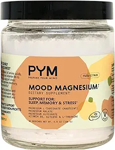 PYM Mood Magnezyum Toz (30-Servings) Magnezyum Glycinate, L-Threonate & Malate Toz | Aid & Mood Support Supplement for Stress