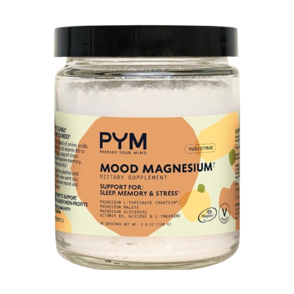 PYM Mood Magnezyum Toz (30-Servings) Magnezyum Glycinate, L-Threonate & Malate Toz | Aid & Mood Support Supplement for Stress