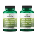 Swanson Milk Butle, Dandelion & Yellow Dock - Herbal Liver Support Supplement - Natural Supplement General Health & Wellness - (120 Capsules) (2 Pack)