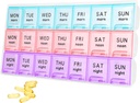 Büyük Haftalık Pill Organizer 3 Times A Day,Travel Pill Cases ,Moisture-Proof 7 Day Pill Contaner,Medicine Pill Organizer, Pills Vitamin Balık Yağ Supplements için Portatif