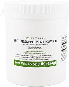 Heiltropfen Zeolite Toz | Diyetsel Tamam 1 Pound - 454 g | Detox | Clinoptile 94+-3% | Aktif | Doğal Mineral Toz | Ultra FINE Less-Than 2 μm