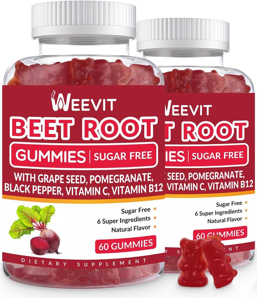 Arıt Kökleri Gummies, Nitrik Oksit Supplement for Men Women | Organik Arıt Gummy with Grape Tohum, Pomegranate, Black Pepper, Vitamin C, B12