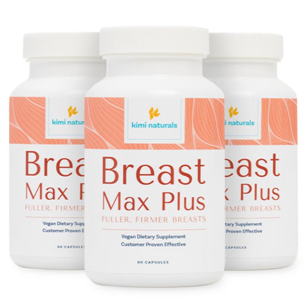 KIMI Naturals Breast Max Plus - Breast Enhancement Pills | Breast Enlargement Supplements with Fenugreek, Breast Growth, Supports Breast Firmness - 3 Month Supply