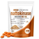 Nattokinase 4,000 FU Supplement, 300 Enteric Coated Softgels with MCT Oil | 7-in-1 Heart & Circulation Support with CoQ10, Bromelain, Turmeric, Ginger, Olive Leaf & White Willow Bark