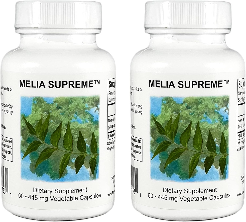 Yüksek Beslenme Melia Supreme, 60 Pure Tozed Neem Leaf Vegetarian Capsules (Pack of 2)